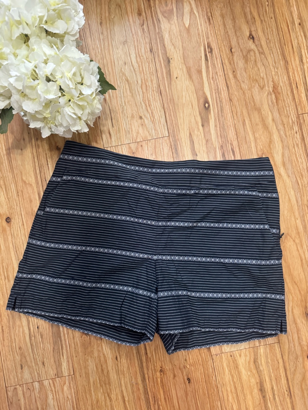 LOFT Women's Navy Striped Casual Shorts